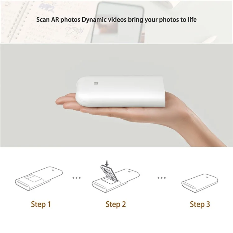XIAOMI Portable Mini Inkless Bluetooth-compatible Pocket Photo Printer AR Video Photo Printer