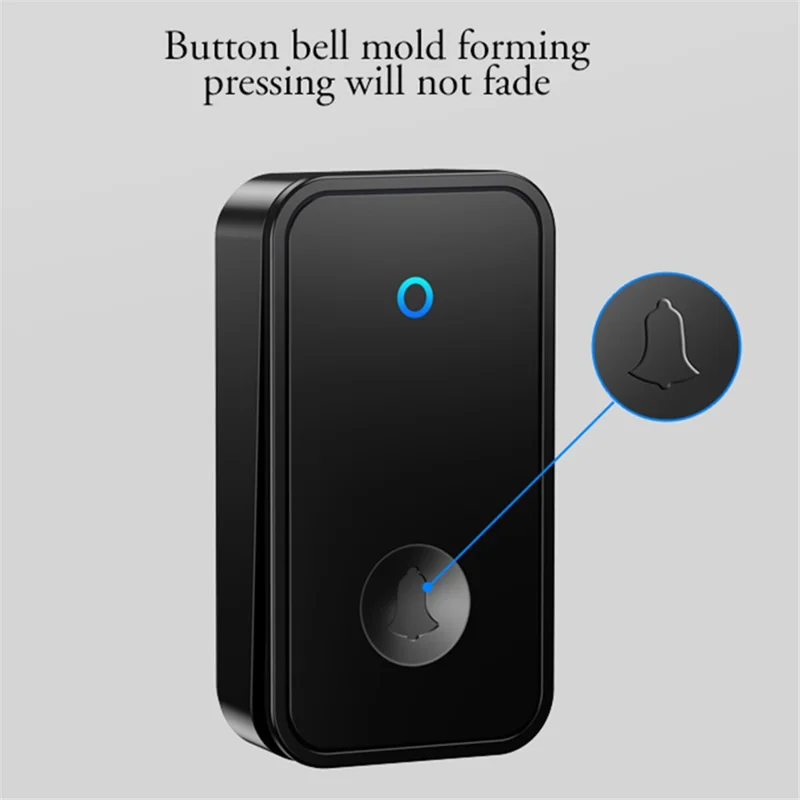 CACAZI FA96 60 Chime Self-powered Wireless Doorbell Smart Home Alarm System, 1 Transmitter+2 Receivers - Black / EU Plug