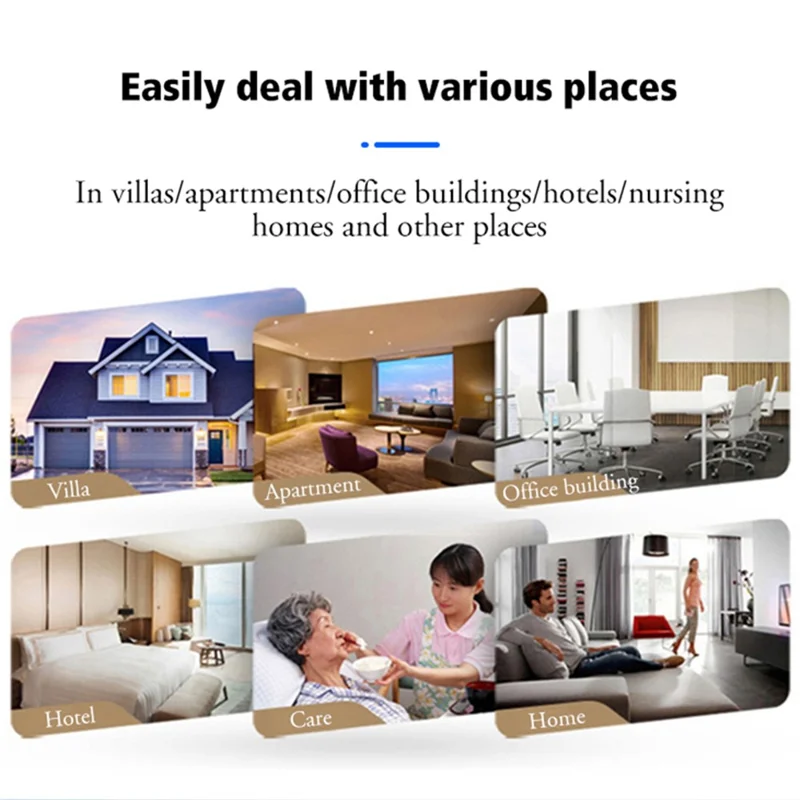 CACAZI FA96 Wireless Doorbell 60 Chime 5 Levels Adjustable Self-powered Alarm System, 2 Transmitters+1 Receiver - Silver / EU Plug