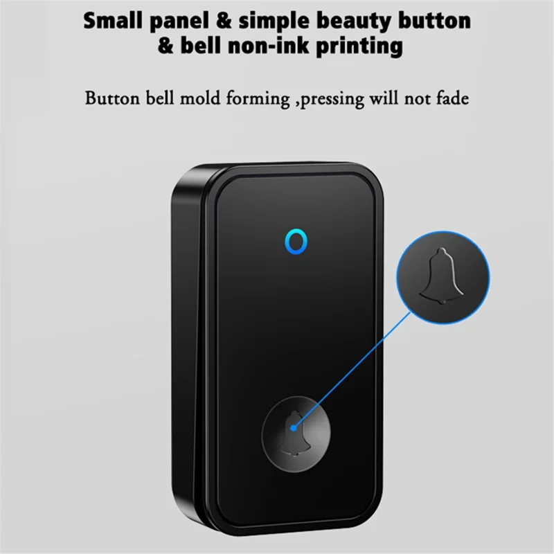 CACAZI FA28 Smart Wireless AC Doorbell, 2 Transmitter + Receiver Self-Generating Doorbell - Black / EU Plug