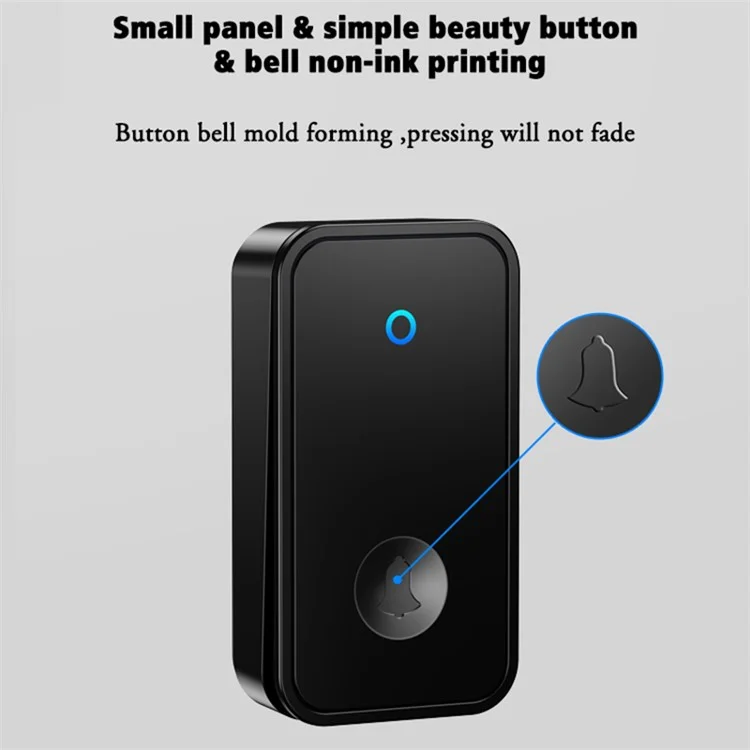 CACAZI FA28 Wireless Doorbell Set with Self-Generating Transmitter + 2 Receiver Smart Home Doorbell - Black / US Plug