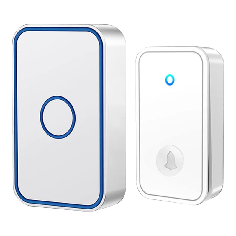 CACAZI FA78 Self-Generating Wireless Doorbell for Home Transmitter + Receiver Smart Doorbell - White / EU Plug