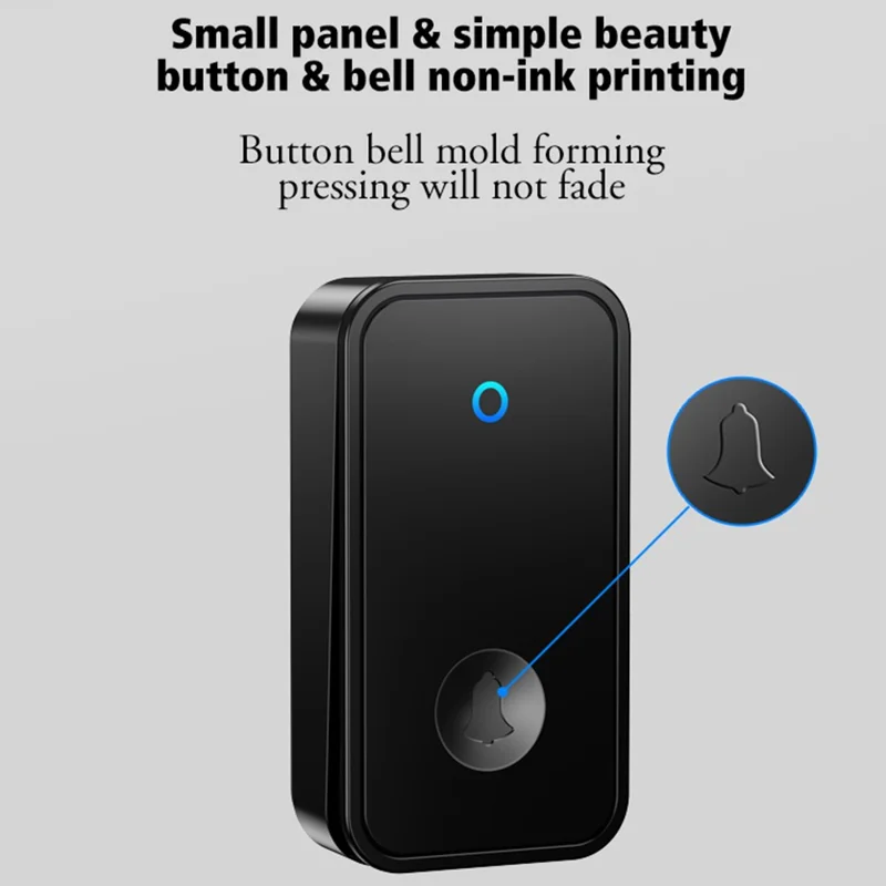 CACAZI FA78 Self-Generating Wireless Doorbell for Home Transmitter + Receiver Smart Doorbell - White / EU Plug