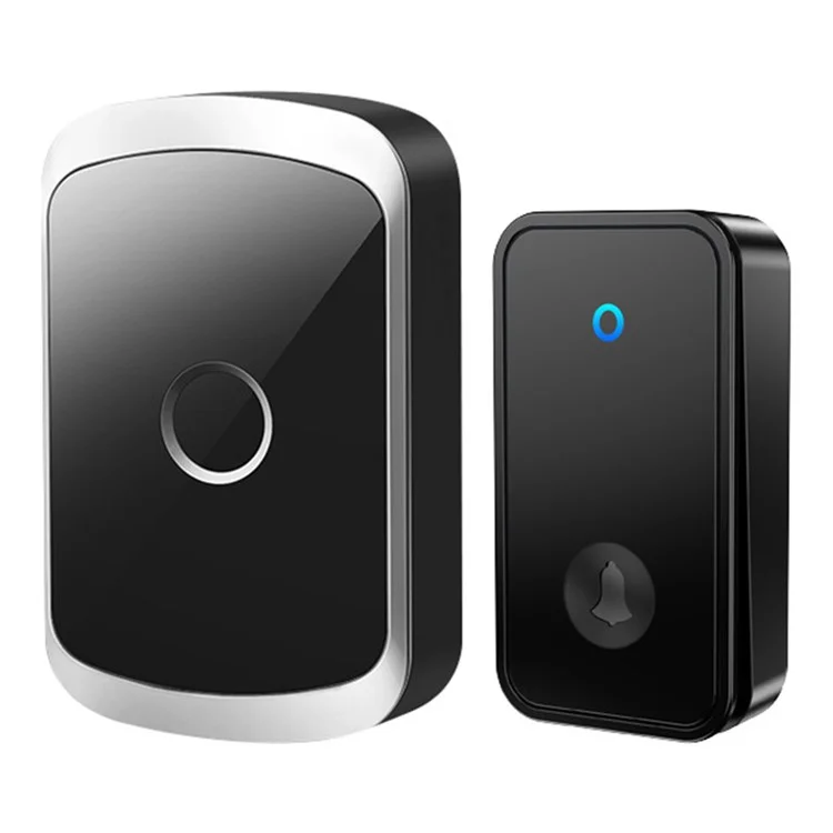 CACAZI FA50 Sonnette sans fil auto-alimentée pour la maison Ensemble de sonnette intelligent avec émetteur + récepteur - Noir / Prise US