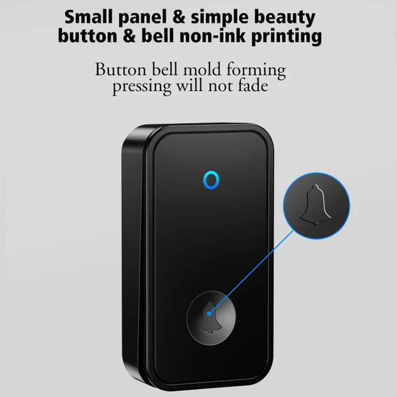 CACAZI FA86 Self-Powered Smart Wireless Doorbell Set with Transmitter + 2 Receiver Doorbell Support 150m Distance - White / US Plug