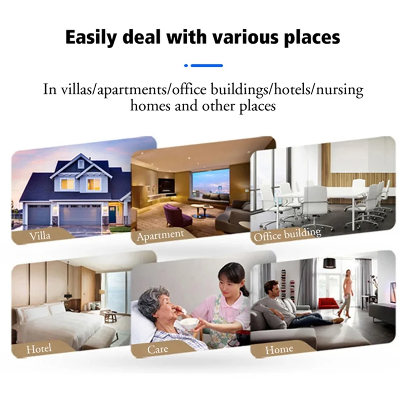 CACAZI FA12 Home Wireless Doorbell 60 Songs Remote Smart Calling Bell (Type 86 Big Button), 1 Transmitter+1 Receiver - Black / EU Plug