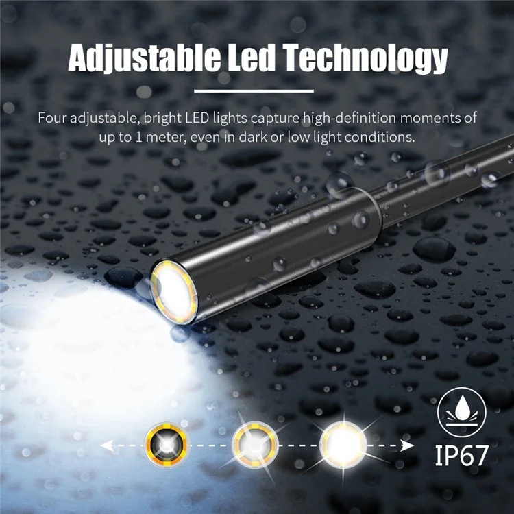 B315 2m Cavo 5mm Doppia Lente Telecamera Endoscopica 4.3-pollici Schermo Impermeabile 6+1 LED HD Boroscopio Industriale 
