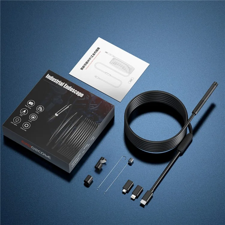 Caméra d'inspection pour borescope industriel W300 1m 8mm 1080P HD étanche IP67 pour iOS Android