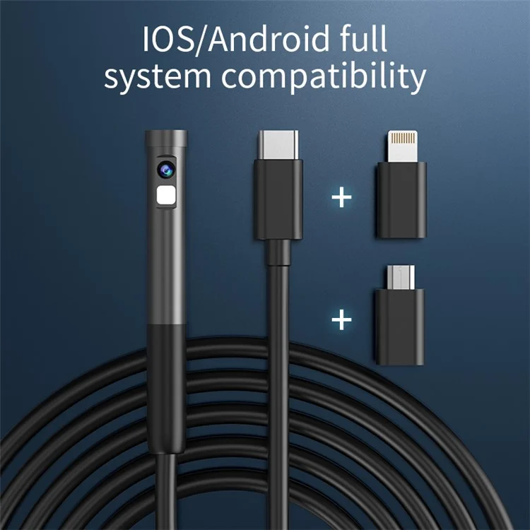 W300 3m Cable 8 mm Lente Dual 1080p Cámara de Endoscopio IP67 Cámara de Inspección Impermeable Para Ios Android