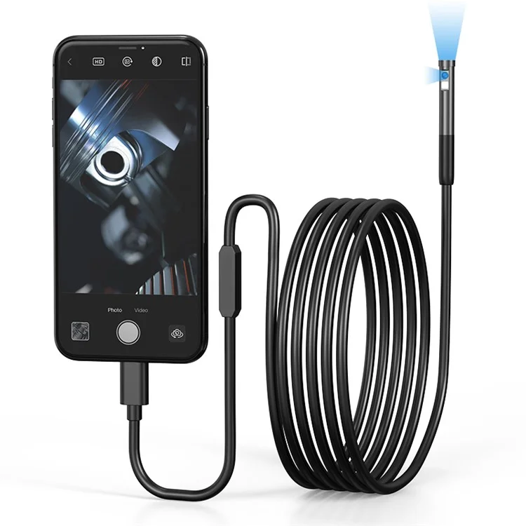 W300 1m Fil 8 mm Double Lens Endoscope IP67 Appare-tempherie 1080P Came D'inspection de Boresope Pour Ios Android