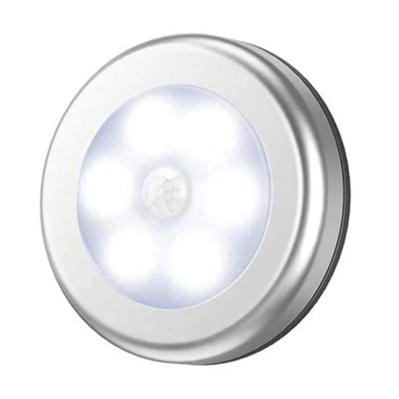 Creative Human Body Sensor Lamp Wardrobe Floor Bedside Control Lamp Smart Home Mini Night Light - Silver / White Light