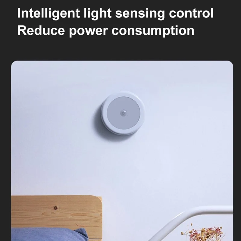 Creative Human Body Sensor Lamp Wardrobe Floor Bedside Control Lamp Smart Home Mini Night Light - Silver / White Light