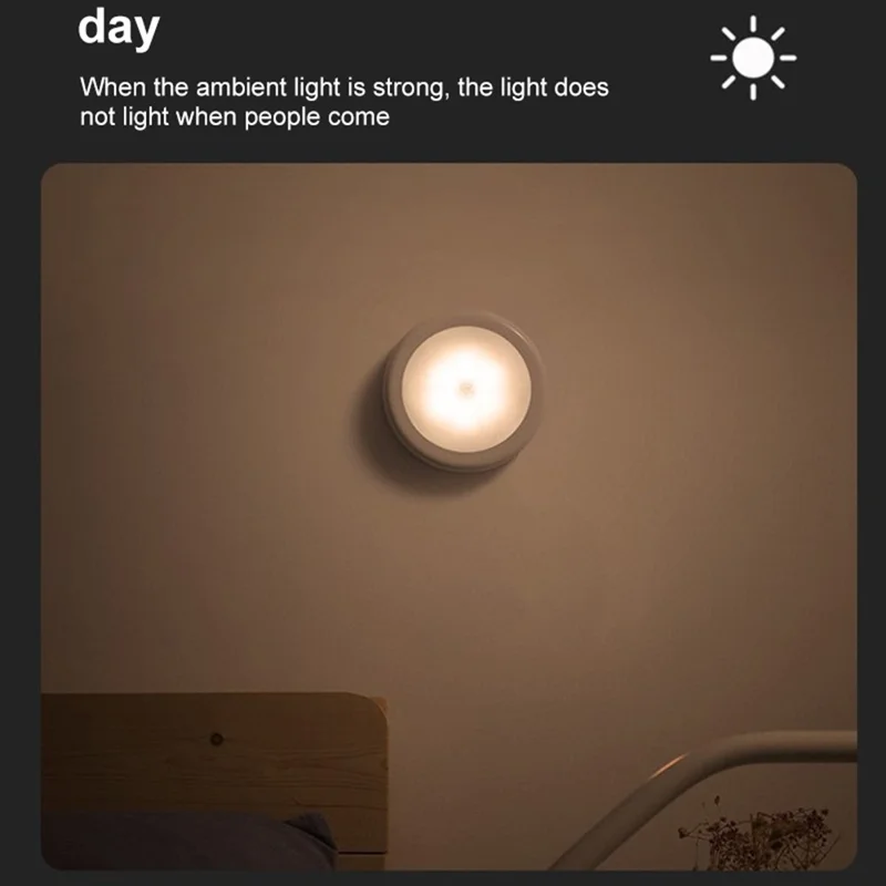 Creative Human Body Sensor Lamp Wardrobe Floor Bedside Control Lamp Smart Home Mini Night Light - Silver / White Light