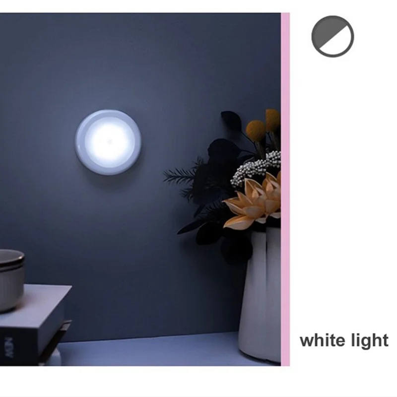 Creative Human Body Sensor Lamp Wardrobe Floor Bedside Control Lamp Smart Home Mini Night Light - Silver / White Light