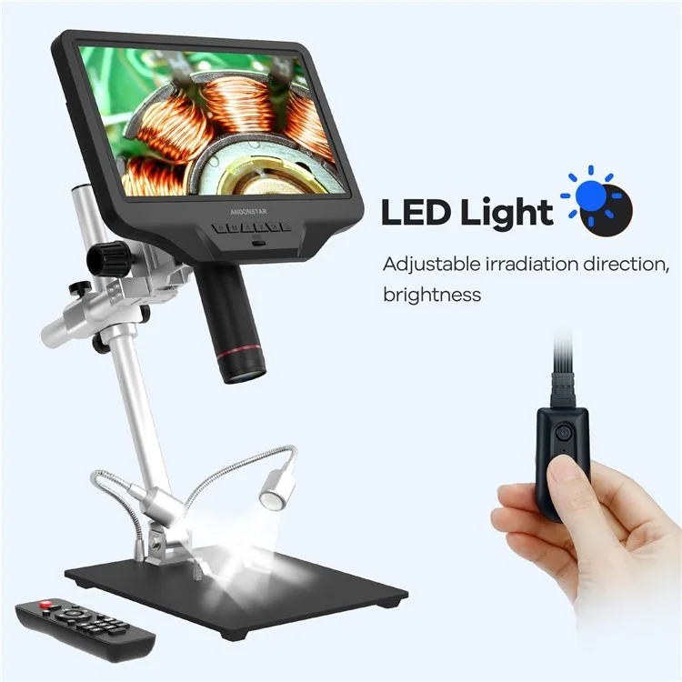 ANDONSTAR AD409-Pro Microscopio Digital de 10 pulgadas LCD para Soldadura de Reparación de PCB, SMD, Electrónica y Teléfonos - Enchufe de la UE 