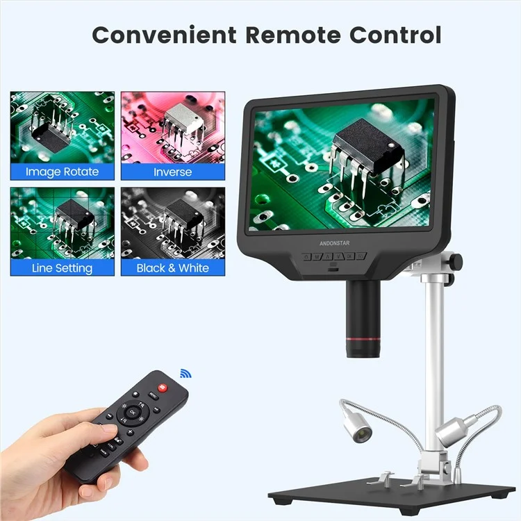 ANDONSTAR AD409-Pro Microscopio Digital de 10 pulgadas LCD para Soldadura de Reparación de PCB, SMD, Electrónica y Teléfonos - Enchufe de la UE 