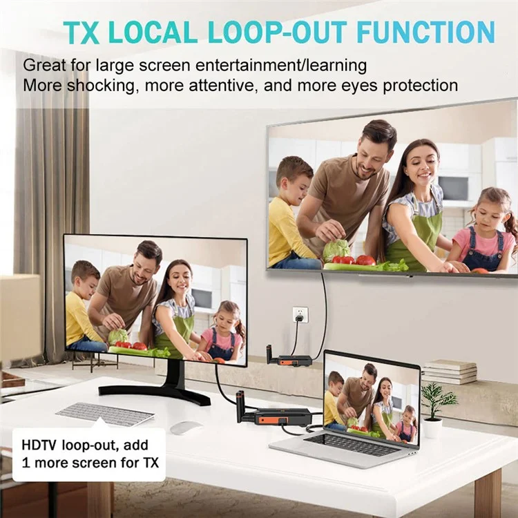 BOVBOX 900S Adaptador inalámbrico para transmisión de pantalla inalámbrica - Enchufe de EE. UU.