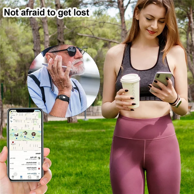 For Apple AirTag Bluetooth-compatible Tracker TPU Case + Loop Fastener Nylon Bracelet Strap, with Front Back Film Set, Adult Type - Army Green Camouflage