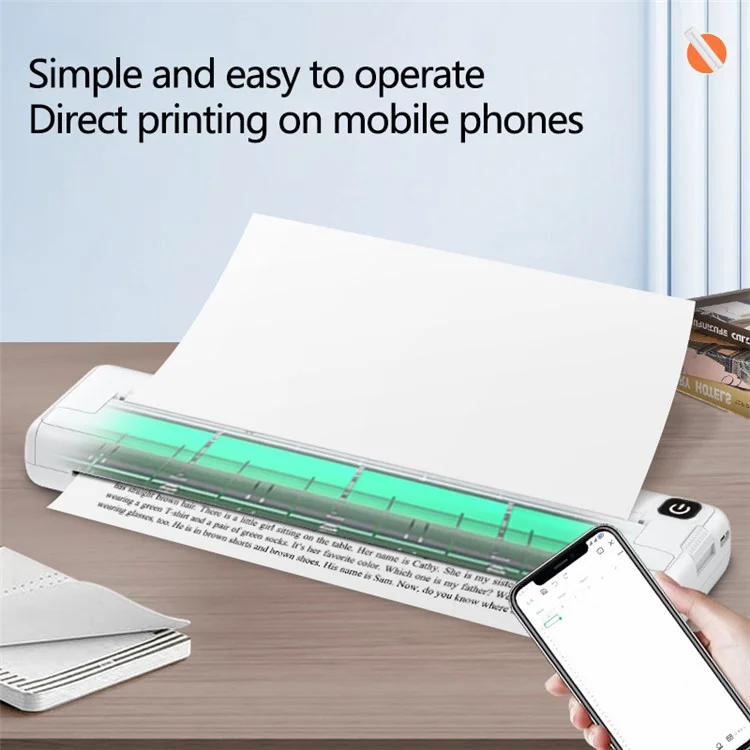 A4 Inkless Printer Portable Thermal Paper Printer Compact Pocket Student Mini Printer
