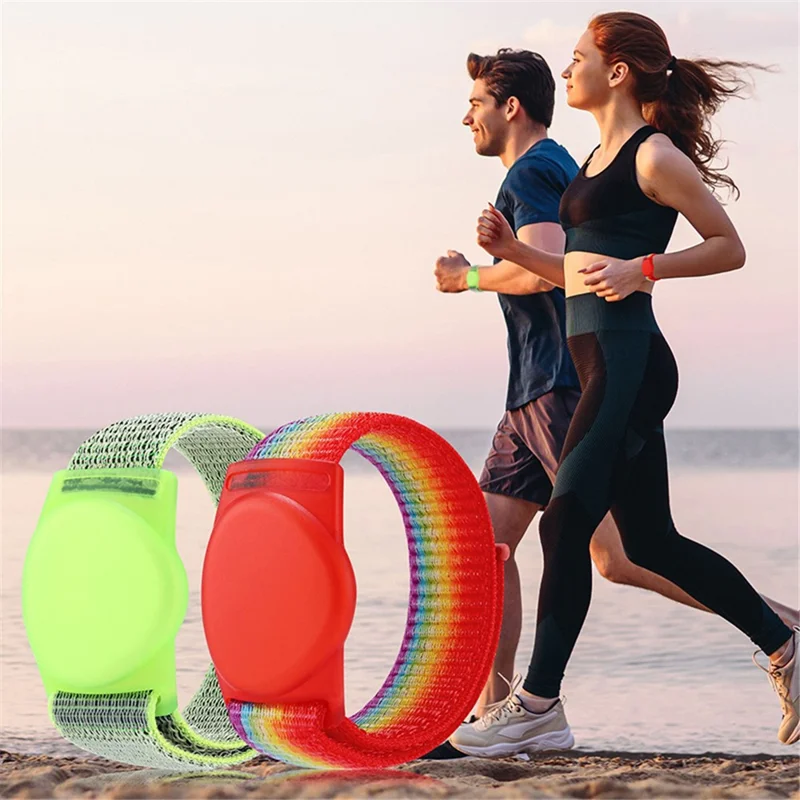 Protective Case for Huawei Tag Bluetooth-compatible Tracker Holder TPU Cover with Nylon Wristband Bracelet - Bright Yellow