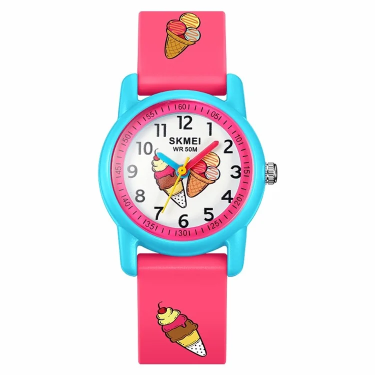 SKMEI 2157 Fashion Sports Waterproof Children Watch Cartoon Student Quartz Watch - Ice Cream