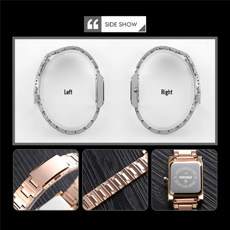 SKMEI 1388 Reloj de Cuarzo para Mujer, Aleación de Zinc, Vestido Clásico - Plata