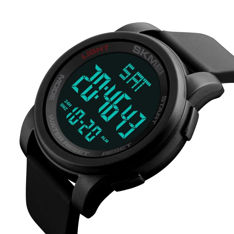 SKMEI 1257 Outdoor Multifunktions-Elektronikuhr 50m wasserdicht Sportsuhr - Schwarz