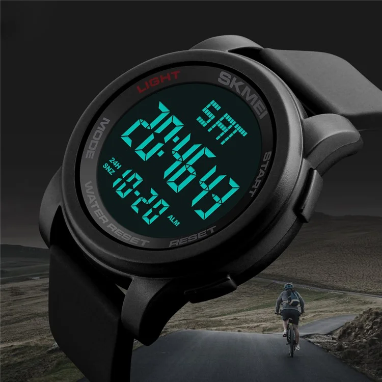 SKMEI 1257 Outdoor Multifunction Electronic Watch 50m Waterproof Sports Watch - Black