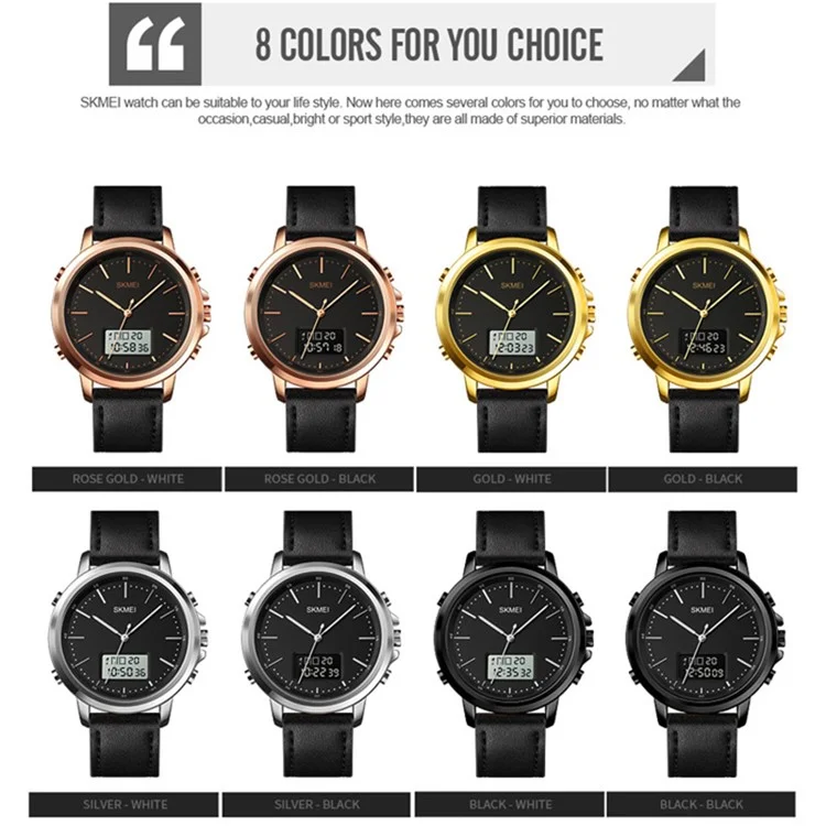 Bulk Purchasing SKMEI 1652 Dual Display Electronic Watch Multifunctional Luminous Watch - Black