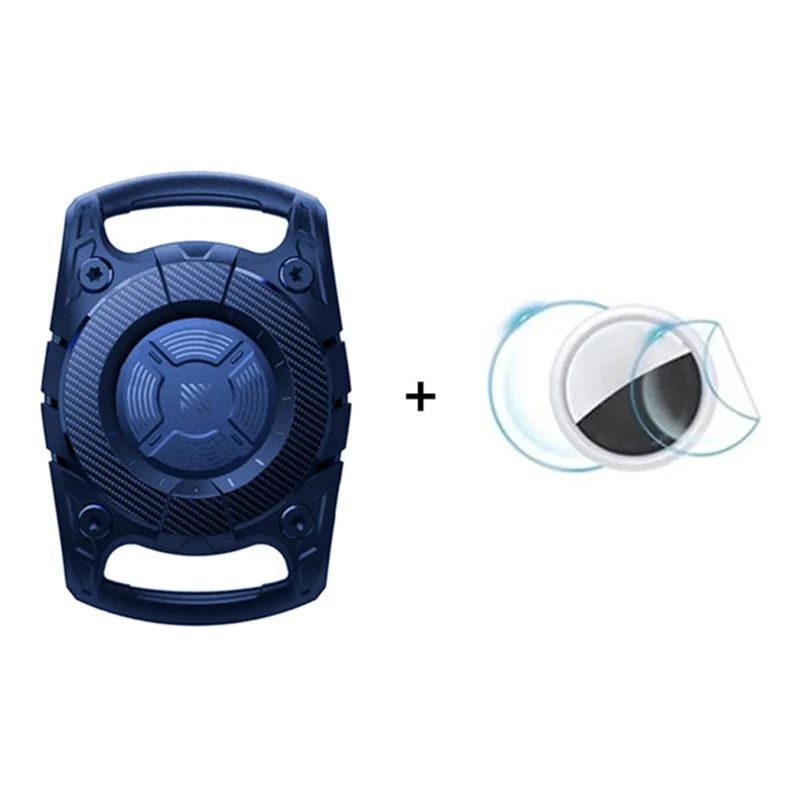 Soft TPU Case for AirTag Bluetooth-compatible Tracker Protective IP67 Waterproof Cover, with Front Back Film Set - Sapphire