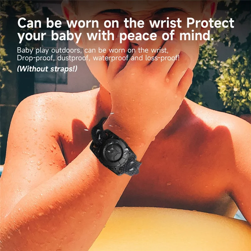 Soft TPU Case for AirTag Bluetooth-compatible Tracker Protective IP67 Waterproof Cover, with Front Back Film Set - Sapphire