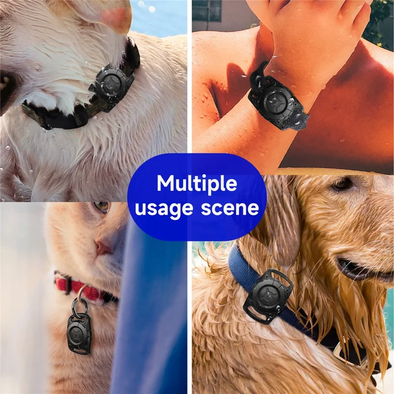 Soft TPU Case for AirTag Bluetooth-compatible Tracker Protective IP67 Waterproof Cover, with Front Back Film Set - Sapphire