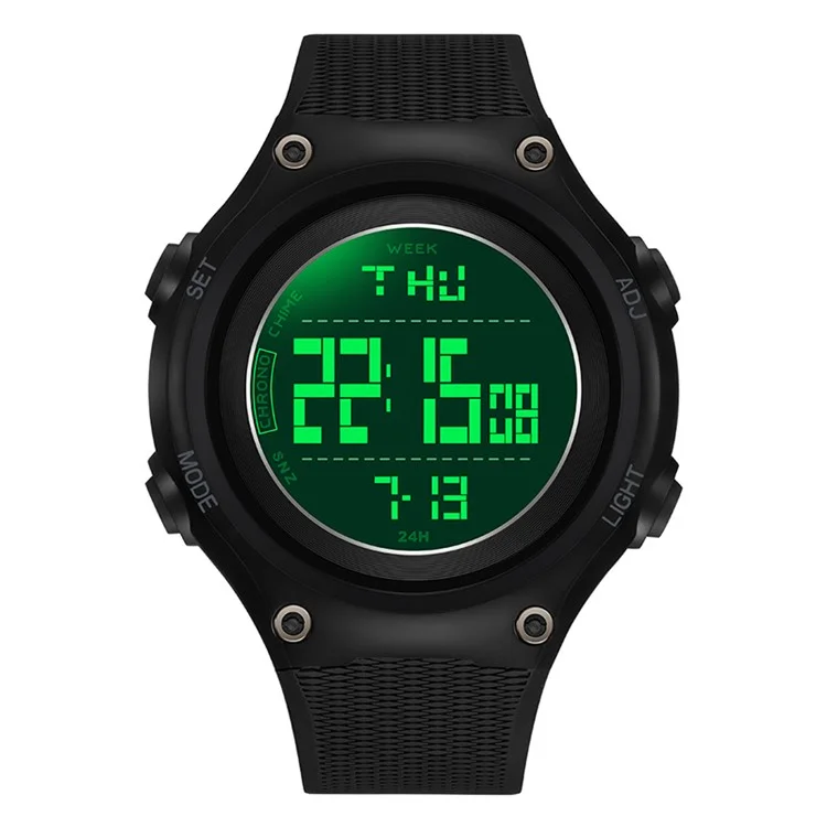 SANDA 2141 Youth Student Outdoor Sports Electronic Watch 50m Water Resistant Night Light Display Watch - All Black