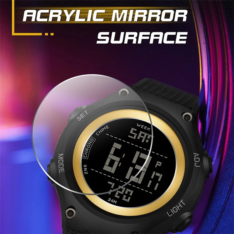 SANDA 2141 Youth Student Outdoor Sports Electronic Watch 50m Water Resistant Night Light Display Watch - All Black