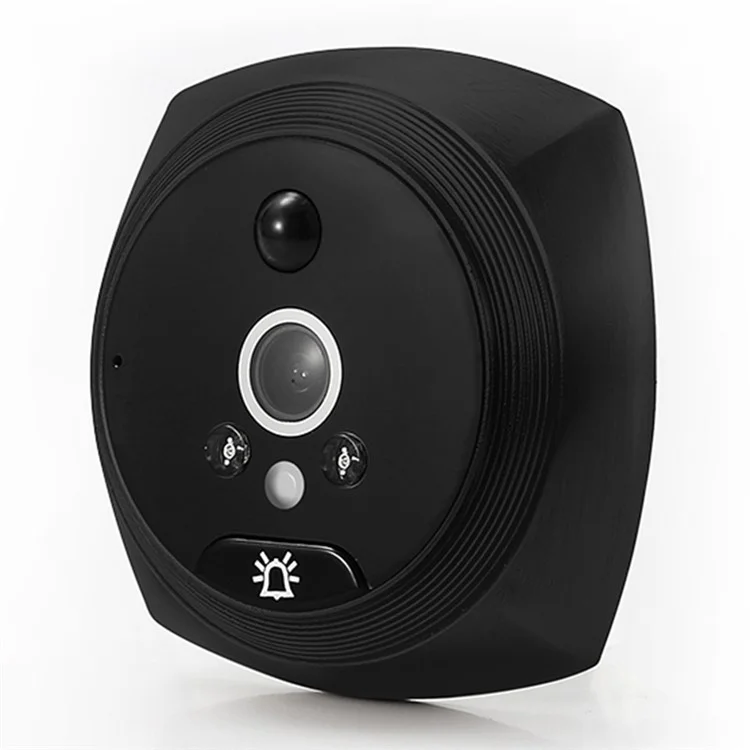 Affichage LCD de 4,5 pouces N7 Night Vision Doorbell pour l'enregistrement photo et vidéo, sonnette alimentée par batterie 2500 mAh avec détection de mouvement - Noir