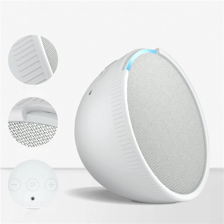Silicone Case for Amazon Echo Pop Bluetooth-compatible Speaker Anti-scratch Protective Cover - White