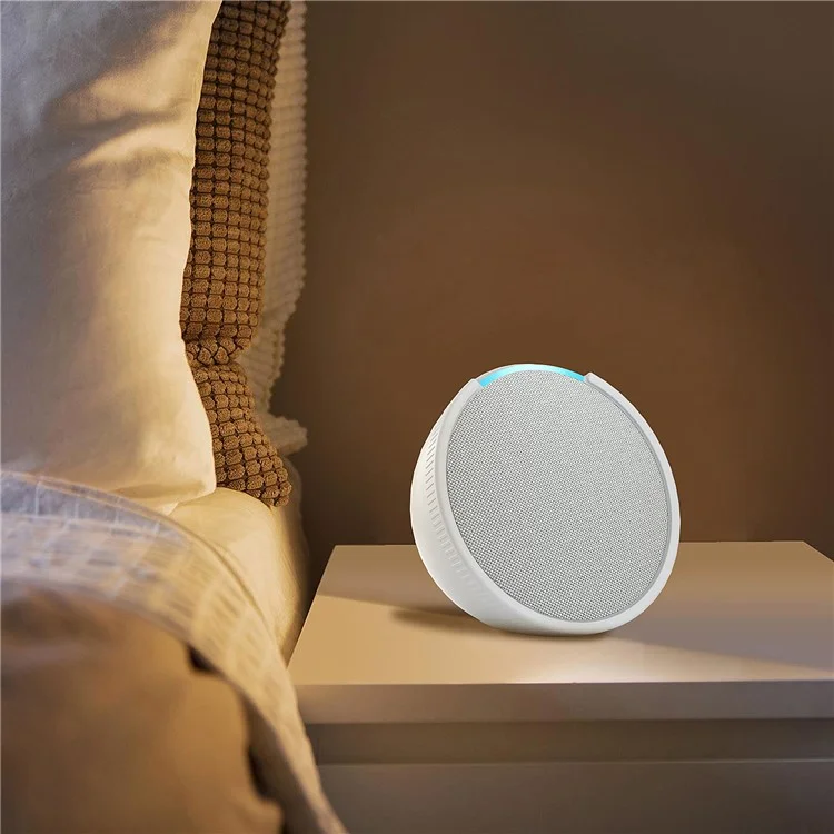 Silicone Case for Amazon Echo Pop Bluetooth-compatible Speaker Anti-scratch Protective Cover - White