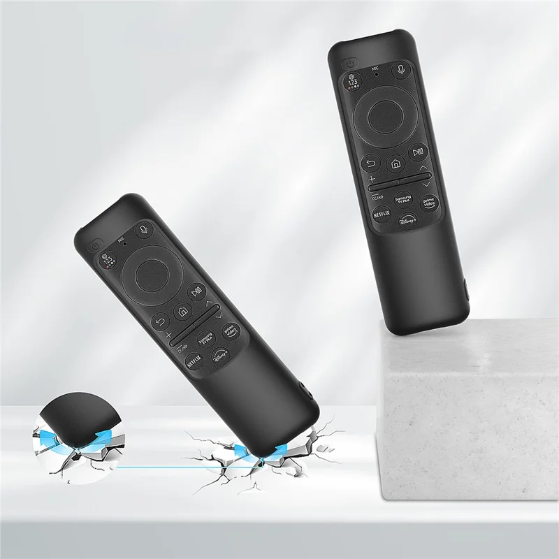 For Samsung BN59-01432A Remote Control Drop-proof Case Soft Silicone Protective Cover - Black