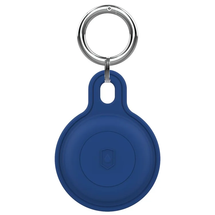 Silicone case for Apple AirTag Bluetooth Tracker Keychain Support Sleeve Waterproof Cover with Buckle - Dark Blue