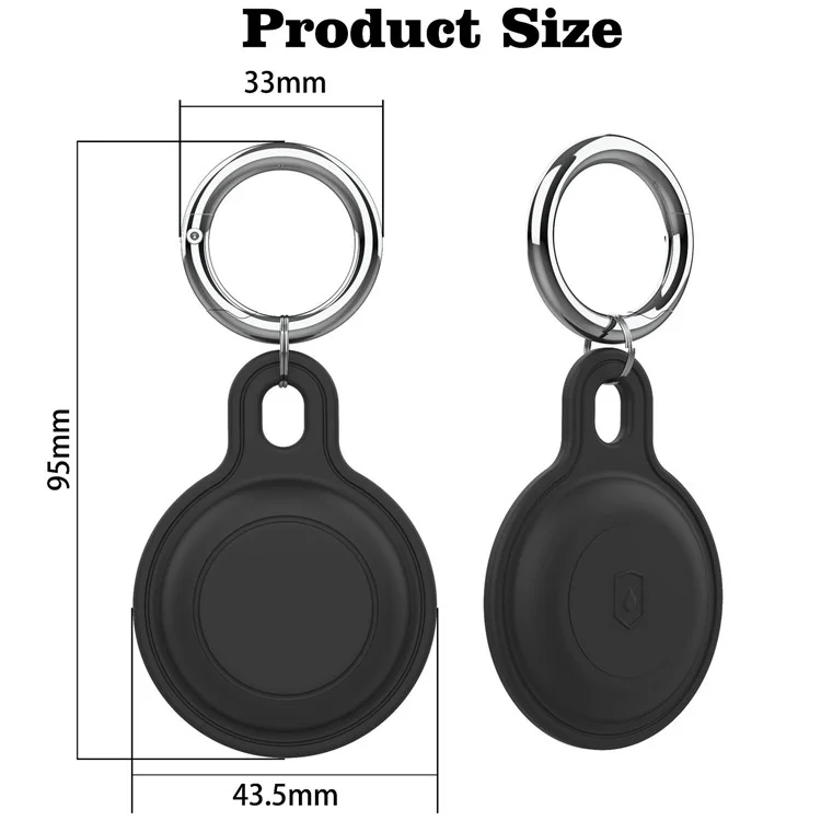 Silicone case for Apple AirTag Bluetooth Tracker Keychain Support Sleeve Waterproof Cover with Buckle - Dark Blue