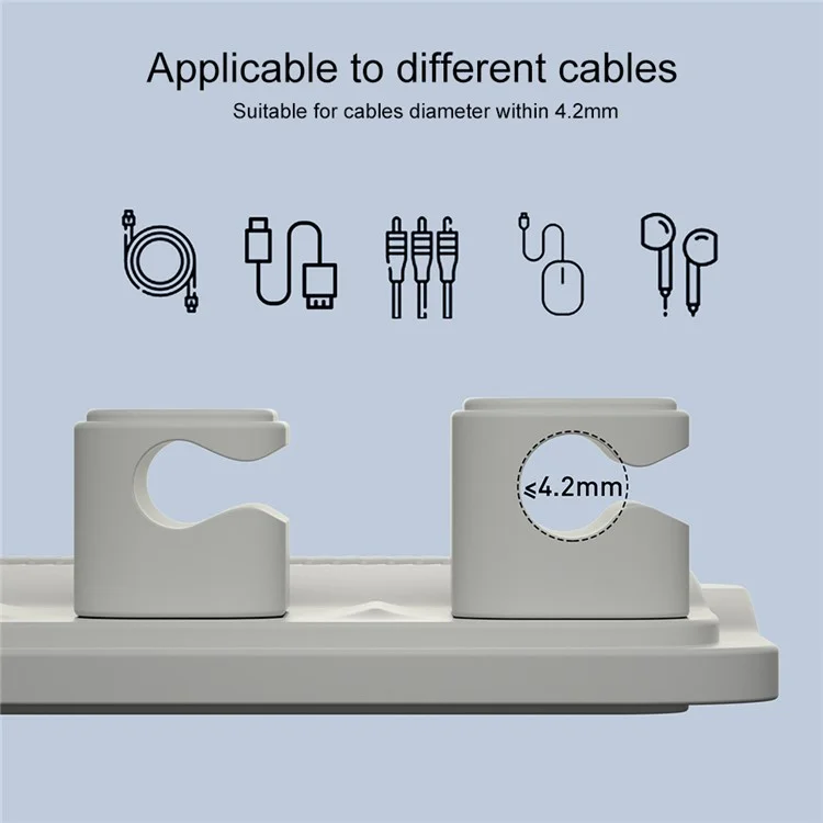 Clip magnético para cables de silicona autoadhesiva para la parte inferior, organizador de línea de soporte de escritorio - Azul