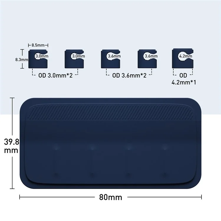 Clip magnético para cables de silicona autoadhesiva para la parte inferior, organizador de línea de soporte de escritorio - Azul