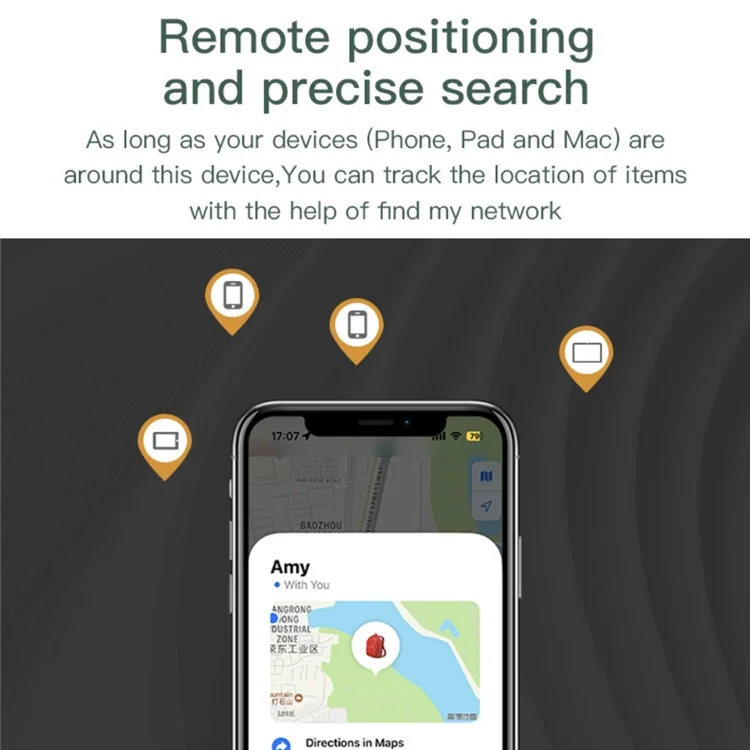 Itag03 Bluetooth-compatible Finder-Itag Anti-Loss Locator for Apple Find My Tracker with Strap - Black