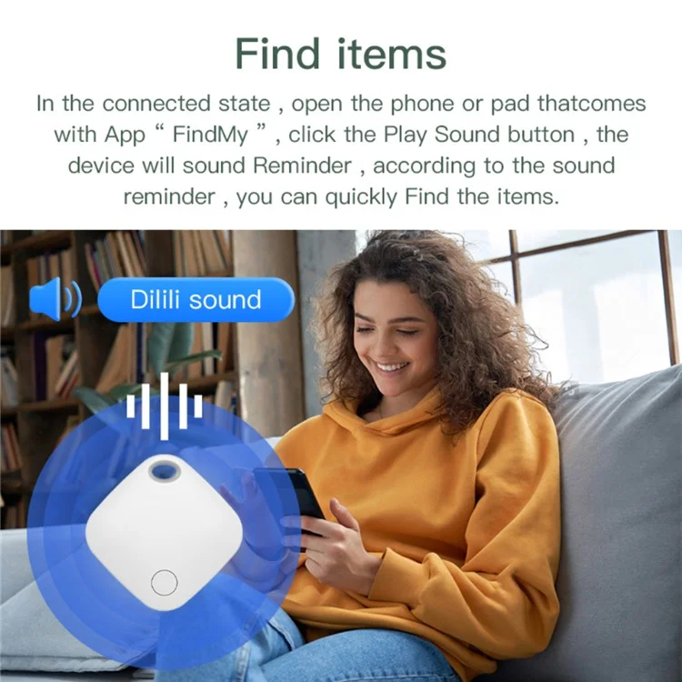 Itag03 Bluetooth-compatible Finder-Itag Anti-Loss Locator for Apple Find My Tracker with Strap - Black