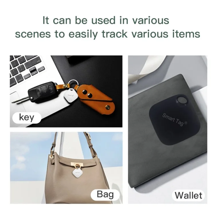 Itag03 Bluetooth-compatible Finder-Itag Anti-Loss Locator for Apple Find My Tracker with Strap - Black