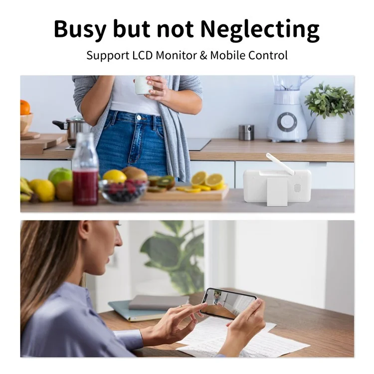 BABY5 Monitor para bebê de 5 polegadas com câmera de voz bidirecional, monitoramento remoto via aplicativo - Cinza / Plugue EUA
