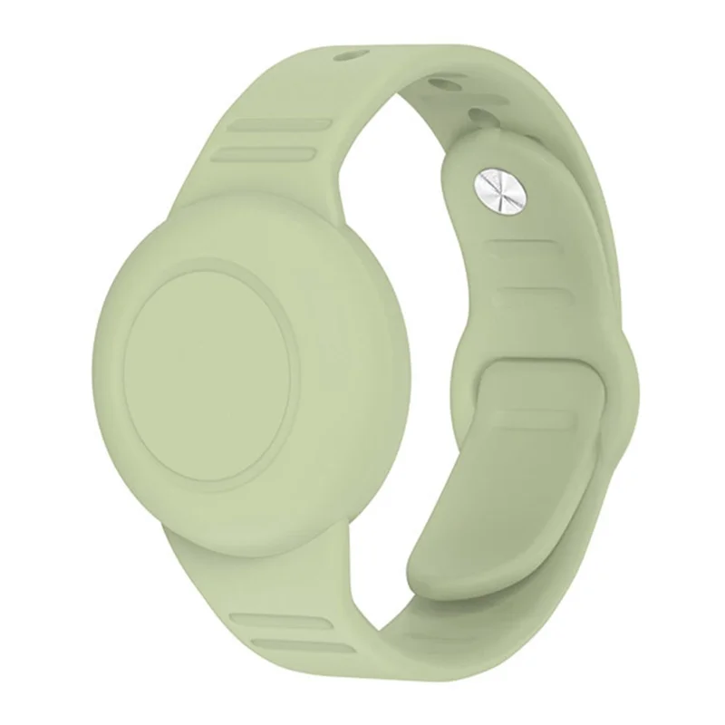Waterproof Silicone Case for Apple AirTag Tracker Bracelet for Kids Bluetooth-compatible Finder Wristband Full Case Cover - Green