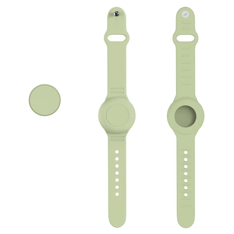 Waterproof Silicone Case for Apple AirTag Tracker Bracelet for Kids Bluetooth-compatible Finder Wristband Full Case Cover - Green