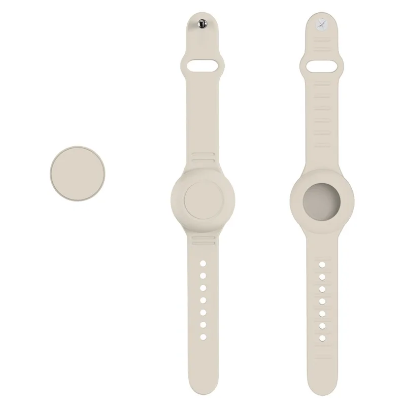 Waterproof Silicone Case for Apple AirTag Tracker Bracelet for Kids Bluetooth-compatible Finder Wristband Full Case Cover - Beige