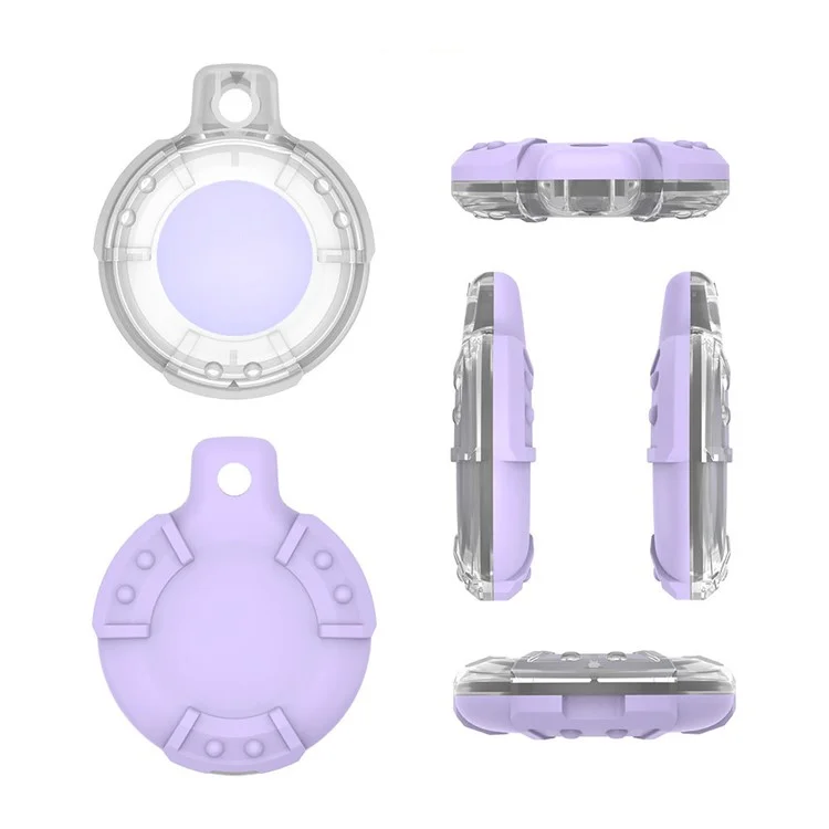 Für Apple AirTag Locator Protective Cover TPU Anti-Scratch Holder Accessory with Ring Buckle - Lila